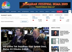 How cnbcindonesia.com looks like on a tablet such as an iPad.