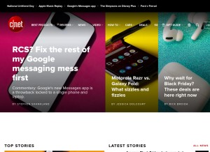 How cnet.com looks like on a tablet such as an iPad.