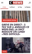 How cnews.fr looks like on a mobile device such as an iPhone.