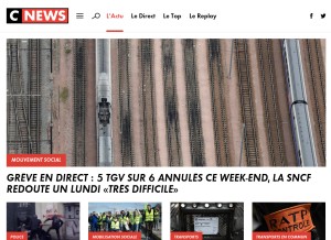 How cnews.fr looks like on a tablet such as an iPad.
