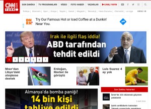 How cnnturk.com looks like on a tablet such as an iPad.