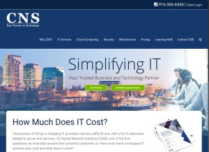 How cns-service.com looks like on a tablet such as an iPad.