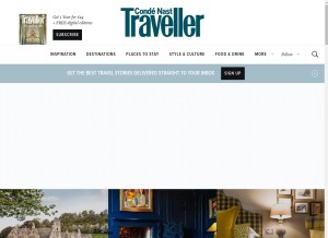How cntraveller.com looks like on a tablet such as an iPad.