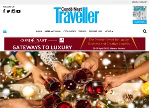 How cntraveller.in looks like on a tablet such as an iPad.