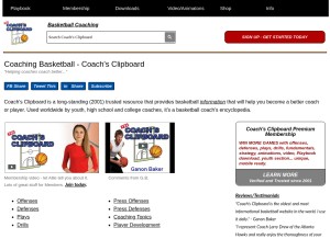 How coachesclipboard.net looks like on a tablet such as an iPad.