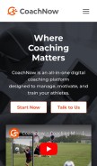 How coachnow.io looks like on a mobile device such as an iPhone.