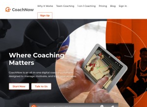 How coachnow.io looks like on a tablet such as an iPad.