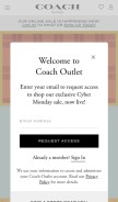 How coachoutlet.com looks like on a mobile device such as an iPhone.
