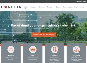 How coalfire.com looks like on a tablet such as an iPad.