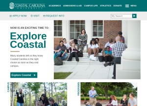 How coastal.edu looks like on a tablet such as an iPad.