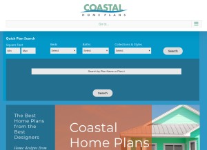 How coastalhomeplans.com looks like on a tablet such as an iPad.