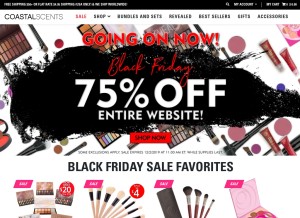 How coastalscents.com looks like on a tablet such as an iPad.