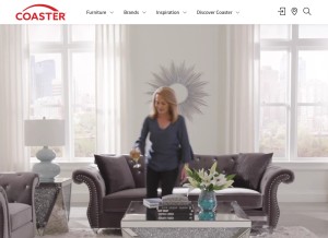 How coasterfurniture.com looks like on a tablet such as an iPad.