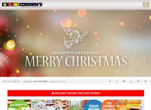 How coborns.com looks like on a tablet such as an iPad.