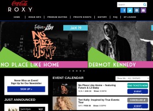 How cocacolaroxy.com looks like on a tablet such as an iPad.