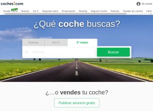How coches.com looks like on a tablet such as an iPad.