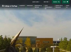 How cod.edu looks like on a tablet such as an iPad.