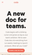 How coda.io looks like on a mobile device such as an iPhone.