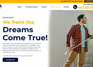 How codainstallations.com looks like on a tablet such as an iPad.