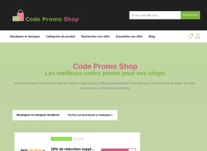 How code-promo.shop looks like on a tablet such as an iPad.
