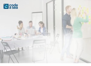 How codeasea.com looks like on a tablet such as an iPad.