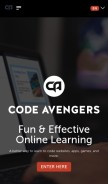 How codeavengers.com looks like on a mobile device such as an iPhone.