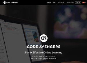 How codeavengers.com looks like on a tablet such as an iPad.