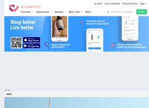 How codecheck.info looks like on a tablet such as an iPad.