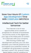 How codeflashinfotech.com looks like on a mobile device such as an iPhone.