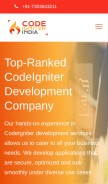 How codeigniterindia.com looks like on a mobile device such as an iPhone.