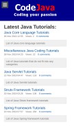 How codejava.net looks like on a mobile device such as an iPhone.