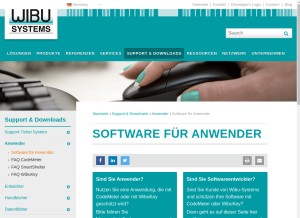 How codemeter.de looks like on a tablet such as an iPad.