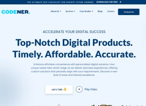 How codener.com looks like on a tablet such as an iPad.
