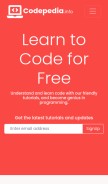 How codepedia.info looks like on a mobile device such as an iPhone.