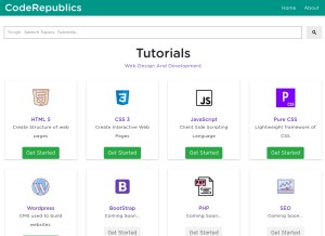 How coderepublics.com looks like on a tablet such as an iPad.