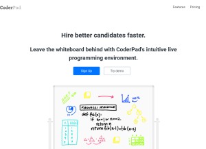 How coderpad.io looks like on a tablet such as an iPad.