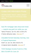 How codes-info.net looks like on a mobile device such as an iPhone.