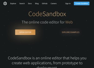 How codesandbox.io looks like on a tablet such as an iPad.