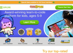 How codespark.com looks like on a tablet such as an iPad.
