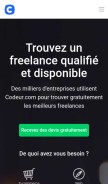 How codeur.com looks like on a mobile device such as an iPhone.
