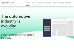 How codeweavers.net looks like on a tablet such as an iPad.