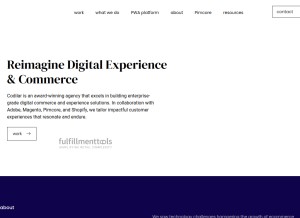 How codilar.com looks like on a tablet such as an iPad.
