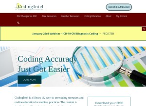 How codingintel.com looks like on a tablet such as an iPad.