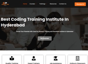 How codingpromasters.com looks like on a tablet such as an iPad.