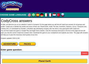 How codycross.info looks like on a tablet such as an iPad.