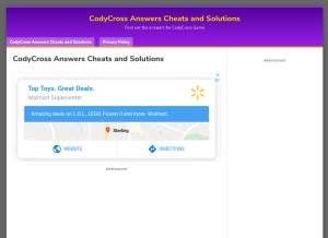 How codycrossanswers.net looks like on a tablet such as an iPad.