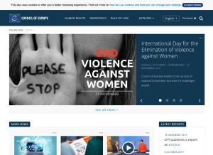 How coe.int looks like on a tablet such as an iPad.