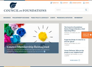 How cof.org looks like on a tablet such as an iPad.