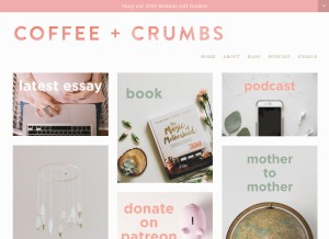 How coffeeandcrumbs.net looks like on a tablet such as an iPad.