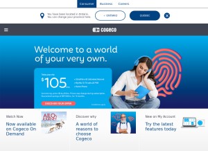 How cogeco.ca looks like on a tablet such as an iPad.